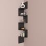 black decorative zigzag corner wall rack