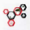 buy decornation decorative hexagon wall shelves red black