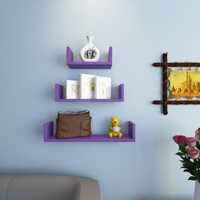 buy decornation designer wall shelves purple