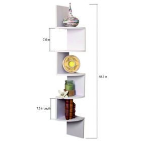 Corner Wall Muunt ZigZag Wall Shelf for Storage & Display - White - Image 4
