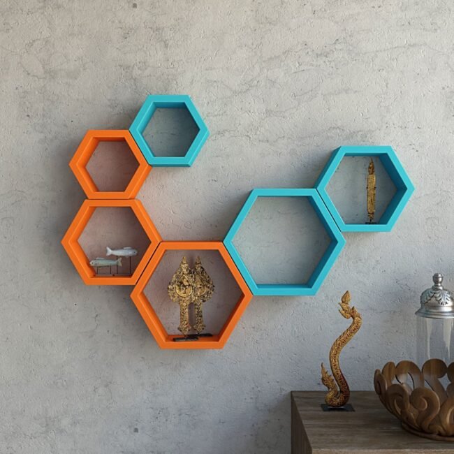 decorative hexagon wall shelves for home decor