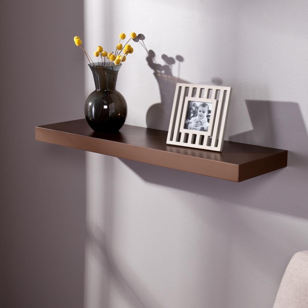 Single (30x10IN) Floating Wall Shelf for Storage & Display – Brown