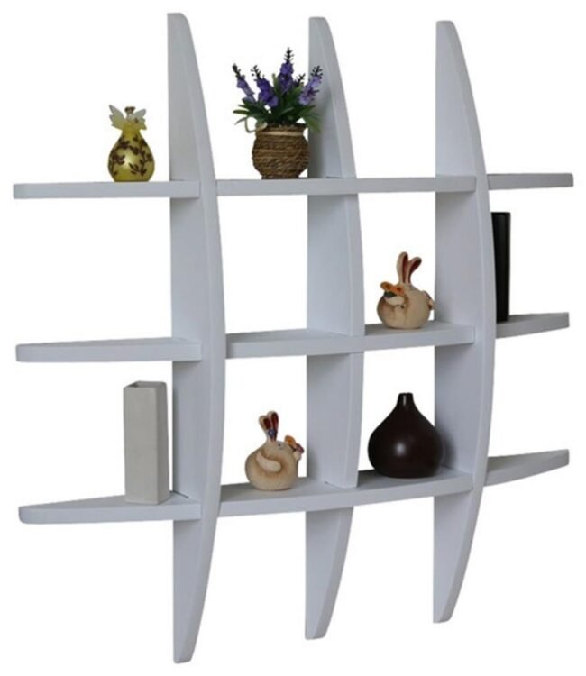 mounted wall shelves for display white