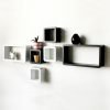 black and white wall decor shelves in set of 6