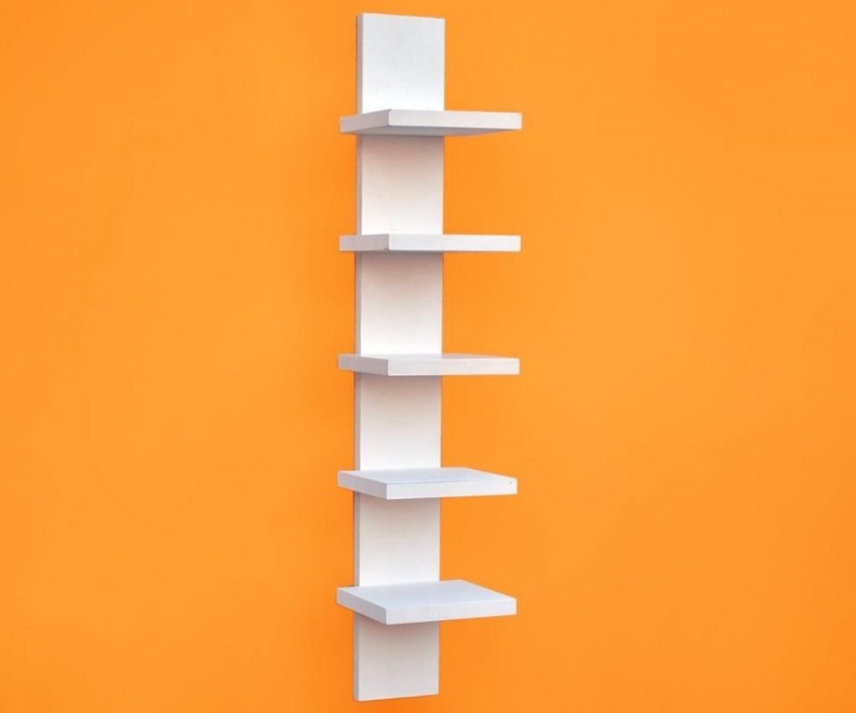 5 Tier Shelf Wall Mounting Shelving Unit for Home & Office White