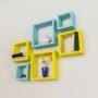 designer set of 6 nesting square wall shelves