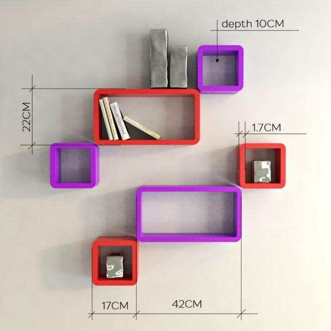 designer wall racks for sale red purple color