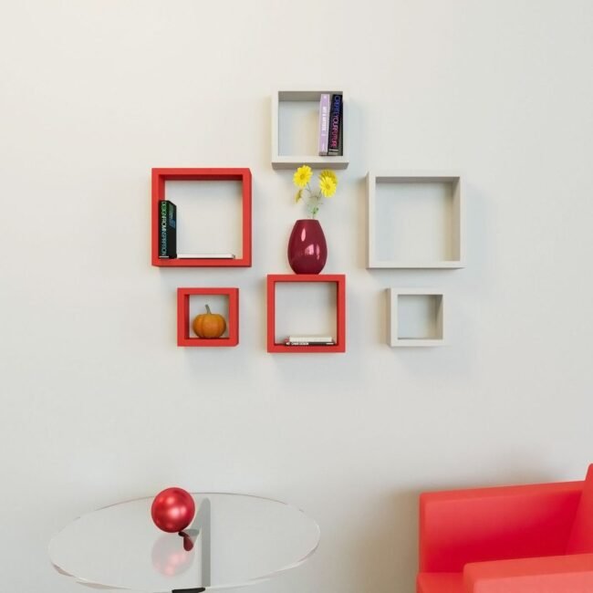 online india sale wall shelves red white