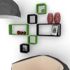 online wall shelf designs cube rectangle green black