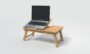 Folding Laptop Table Desk - Breakfast / Study / Coffee Table Minimal Style Natural Pine Wood
