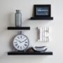 set 3 small medium wall shelves for home decor black