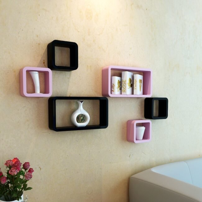 wall racks in black and white color for storage and display