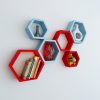 bedroom decor wall shelf brackets skyblue red