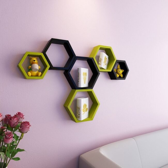 buy decornation green black hexagon wall brackets