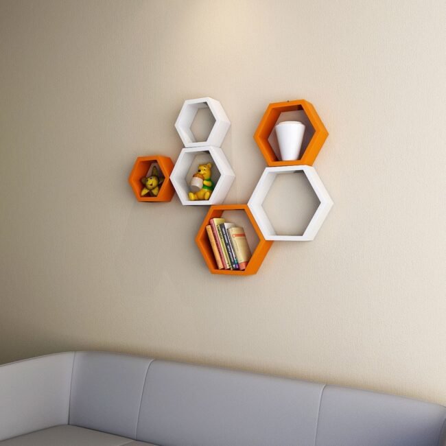 buy decornation orange white wall racks online