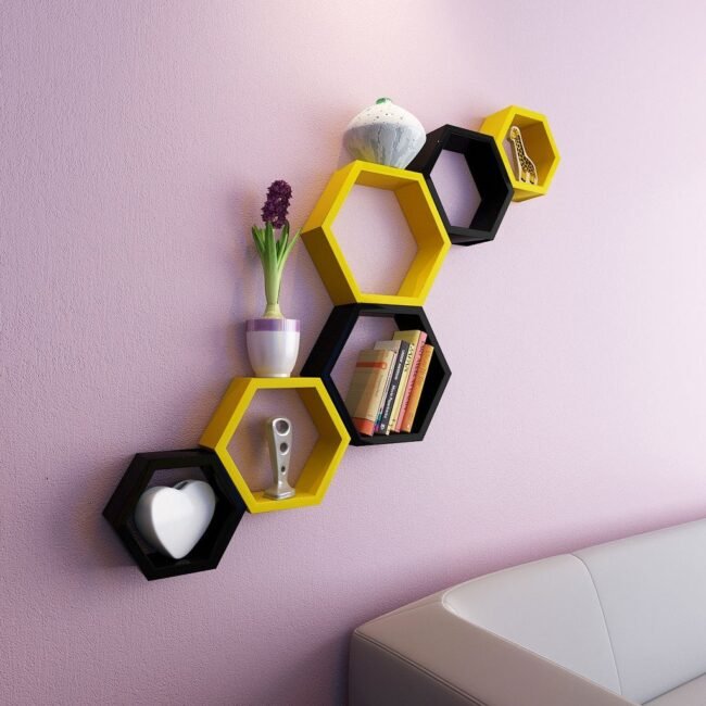 decornation hexagon wall racks for home decor