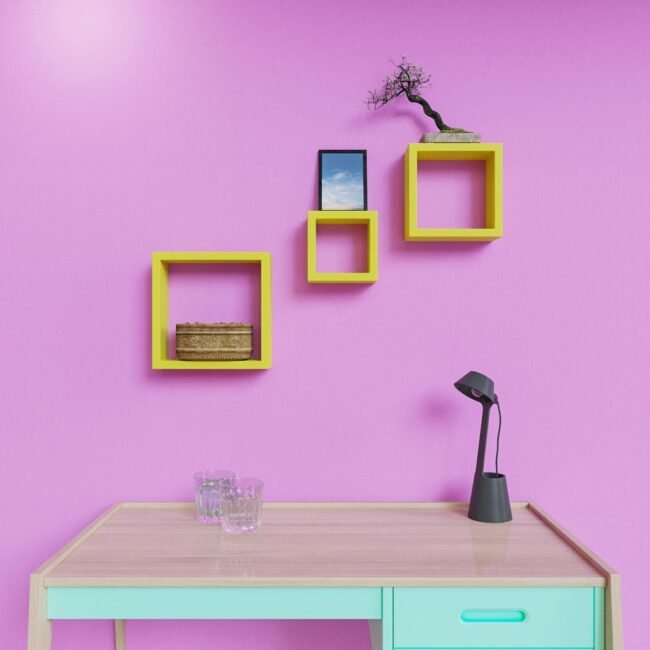 designer set of 3 wall shelves for home decoration