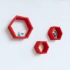 designer wall shelves red for home decor