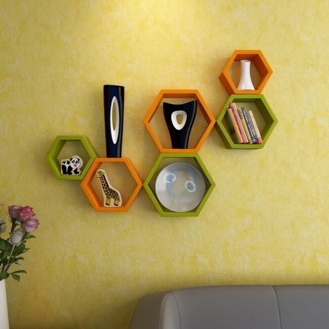 green orange wall shelf brackets for sale