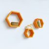 living room furniture hexagon wall shelves orange