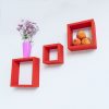 red decorative wall shelves for living room