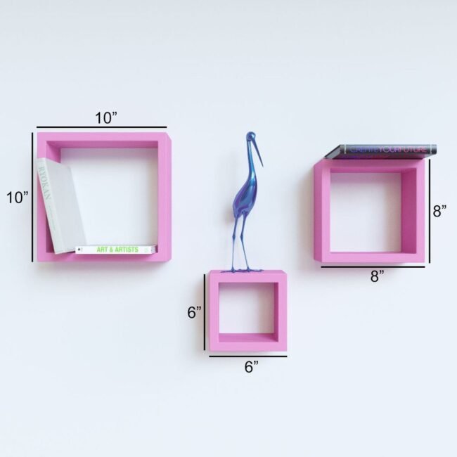 set of 3 pink wall racks for sale