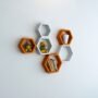 set of 6 floating wall shelves hexagon shape