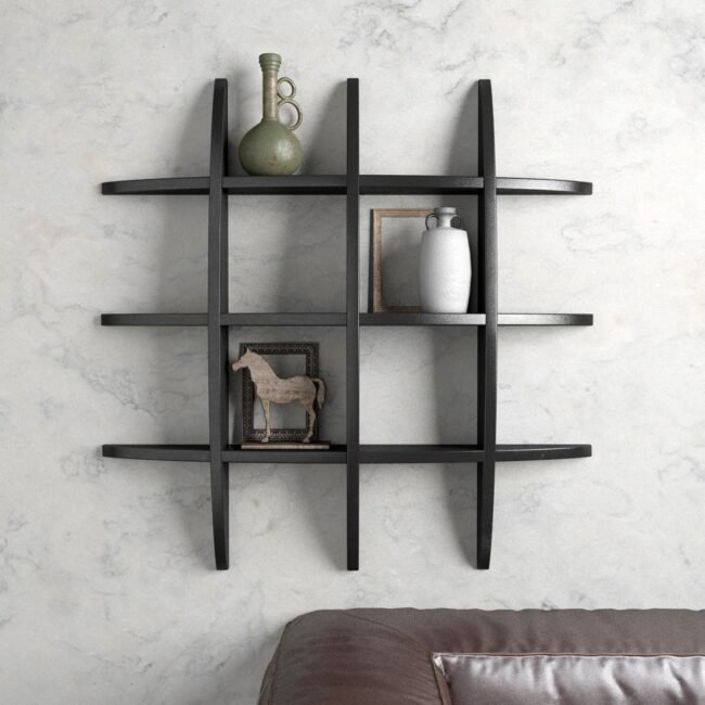 black decorative wall shelf