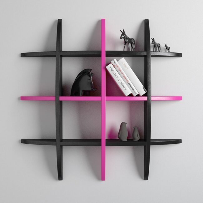 black pink globe rack shelf