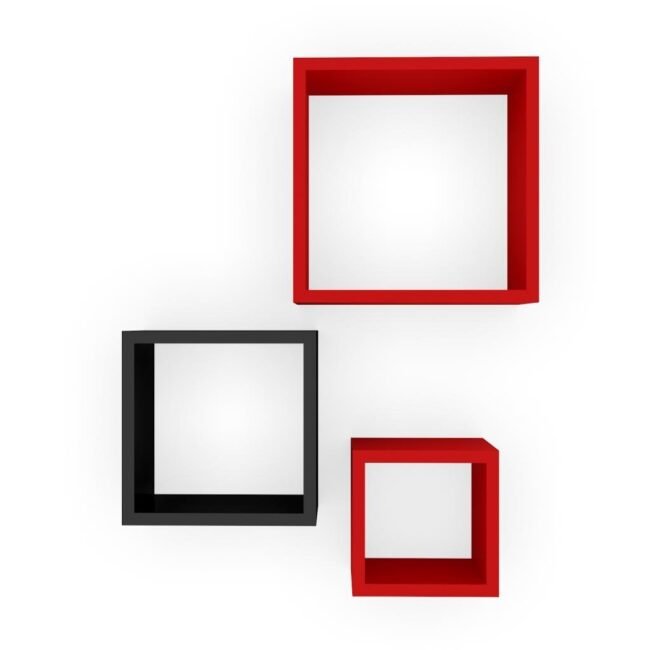 contemporary storage wall racks red black for display
