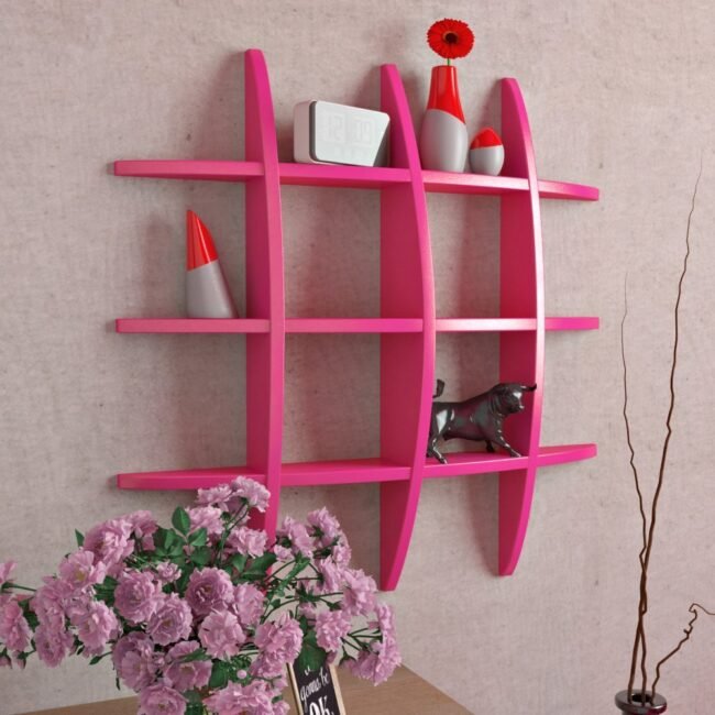 decorative display shelves unit pink