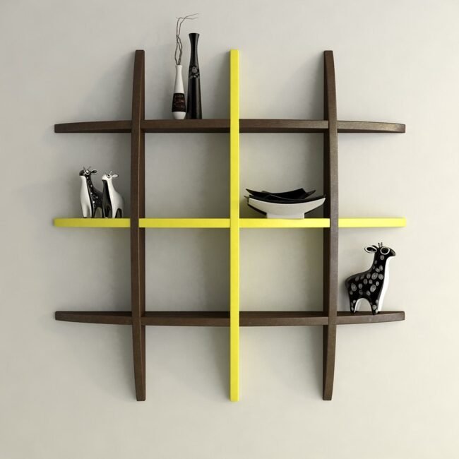 decorative wall rack for home brown yellow