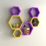 decorative wall racks yellow purple for home decor