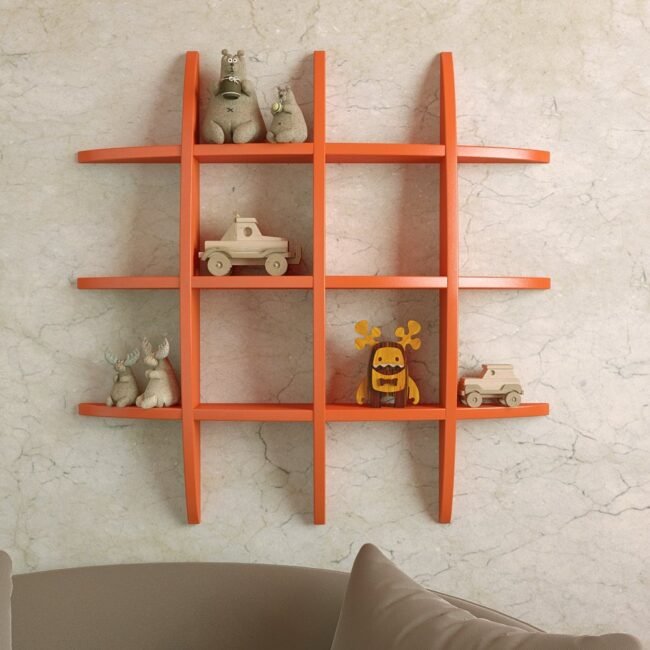 decornation globe shape wall shelf orange