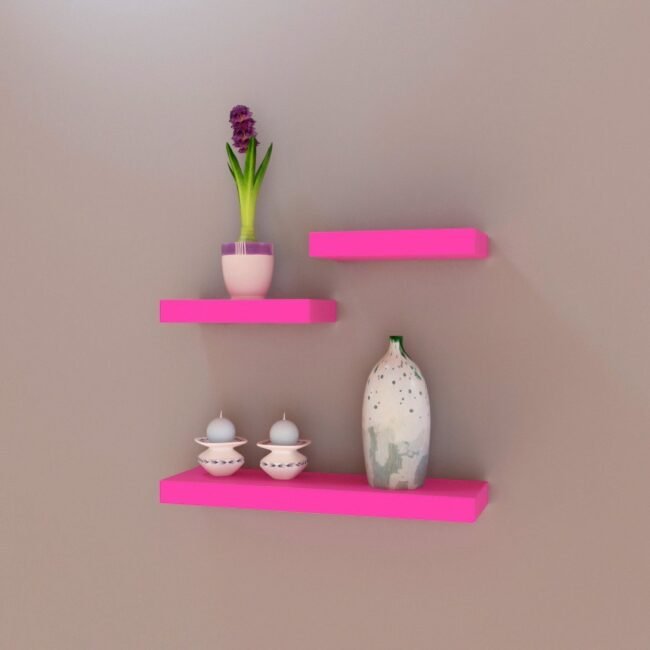 decornation wall shelves online for sale pink color