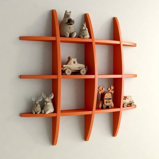 display wall shelf for home orange