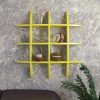 floating mounted wall shelves yellow for home decor