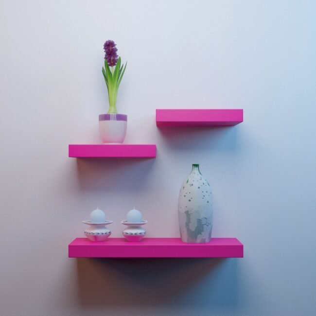 floating wall racks for sale pink