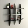 globe shape floating wall shelf black white