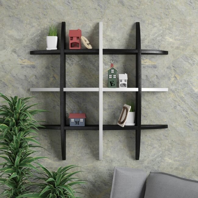 modern wall decor shelf black white for sale