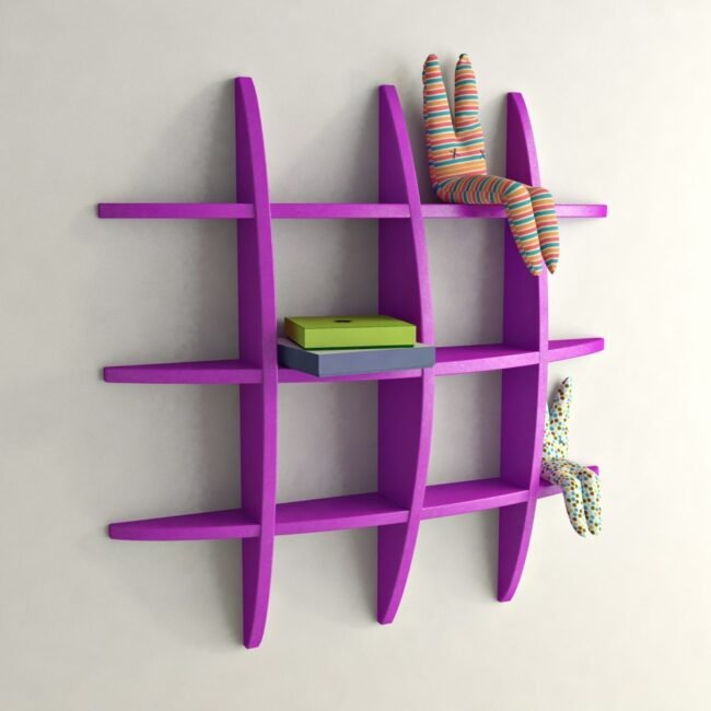 purple contemporary wall display unit