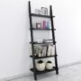 Black bookcase ladder shelf for display