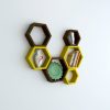 brown green hexagon wall racks for sale