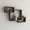 brown intersecting wall racks for display