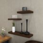 contemporary wall racks rich walnut in sets of 3