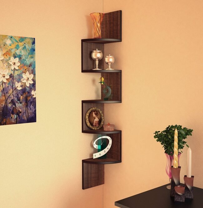 corner wall mount shelf for display