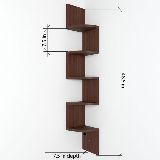 corner wall mount shelf zigzag