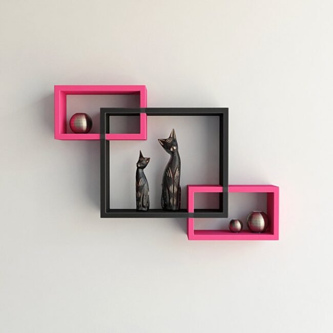 decorative wall shelves pink black online india