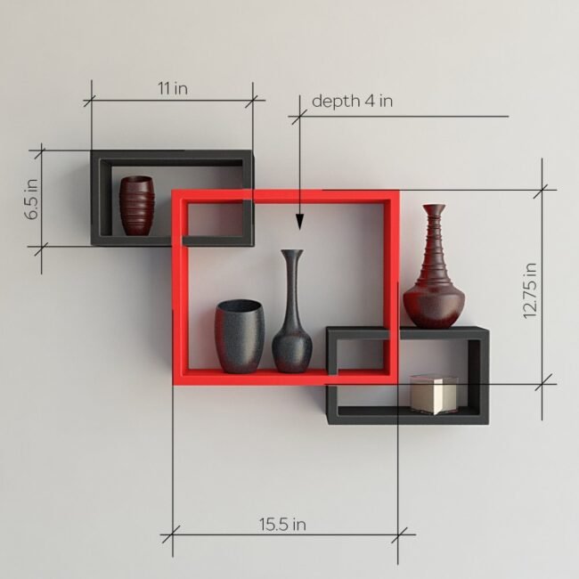 designer wall racks red and black online india