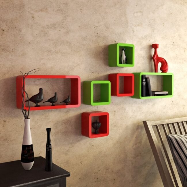 home decor wall shelves red green online india